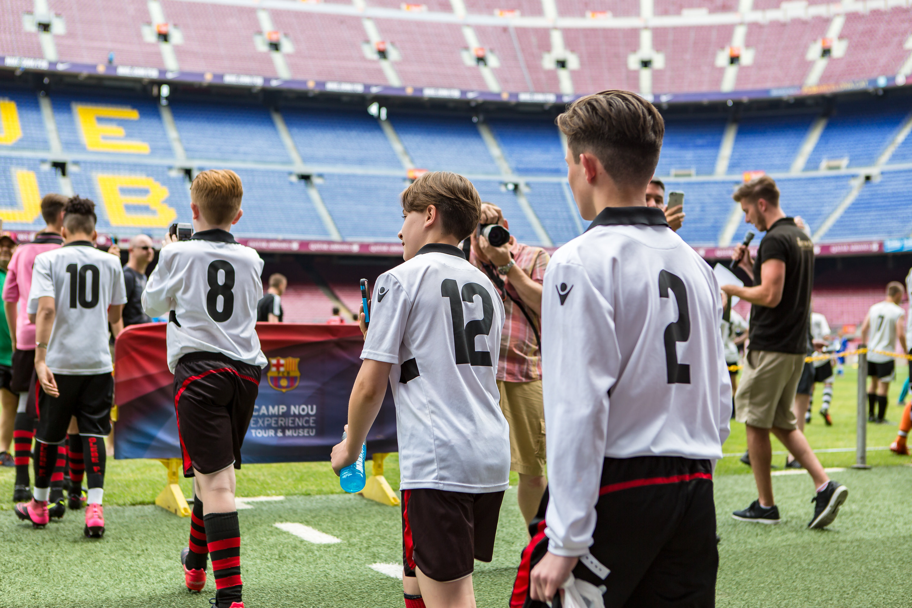 Youth players at Camp Nou during Europa Cup Barcelona tournament