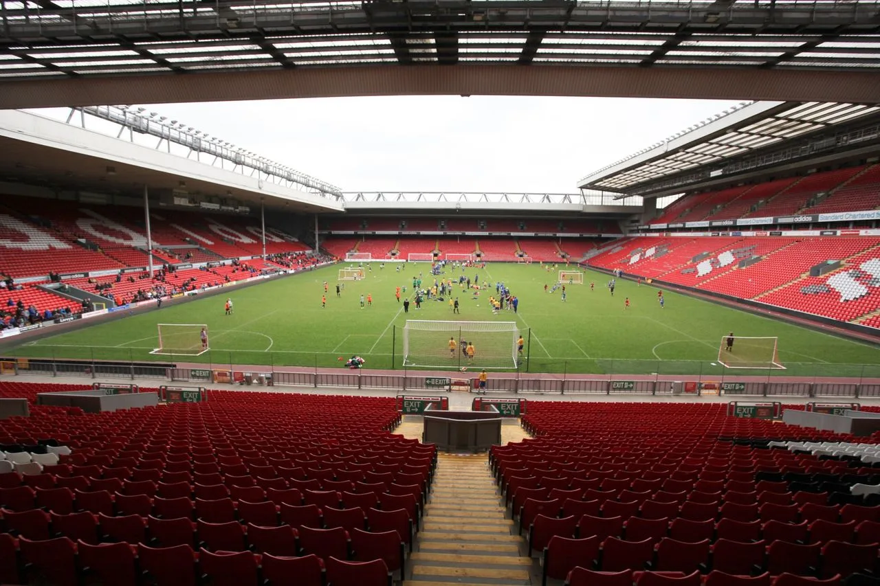 Youth football players at Anfield UK tournament
