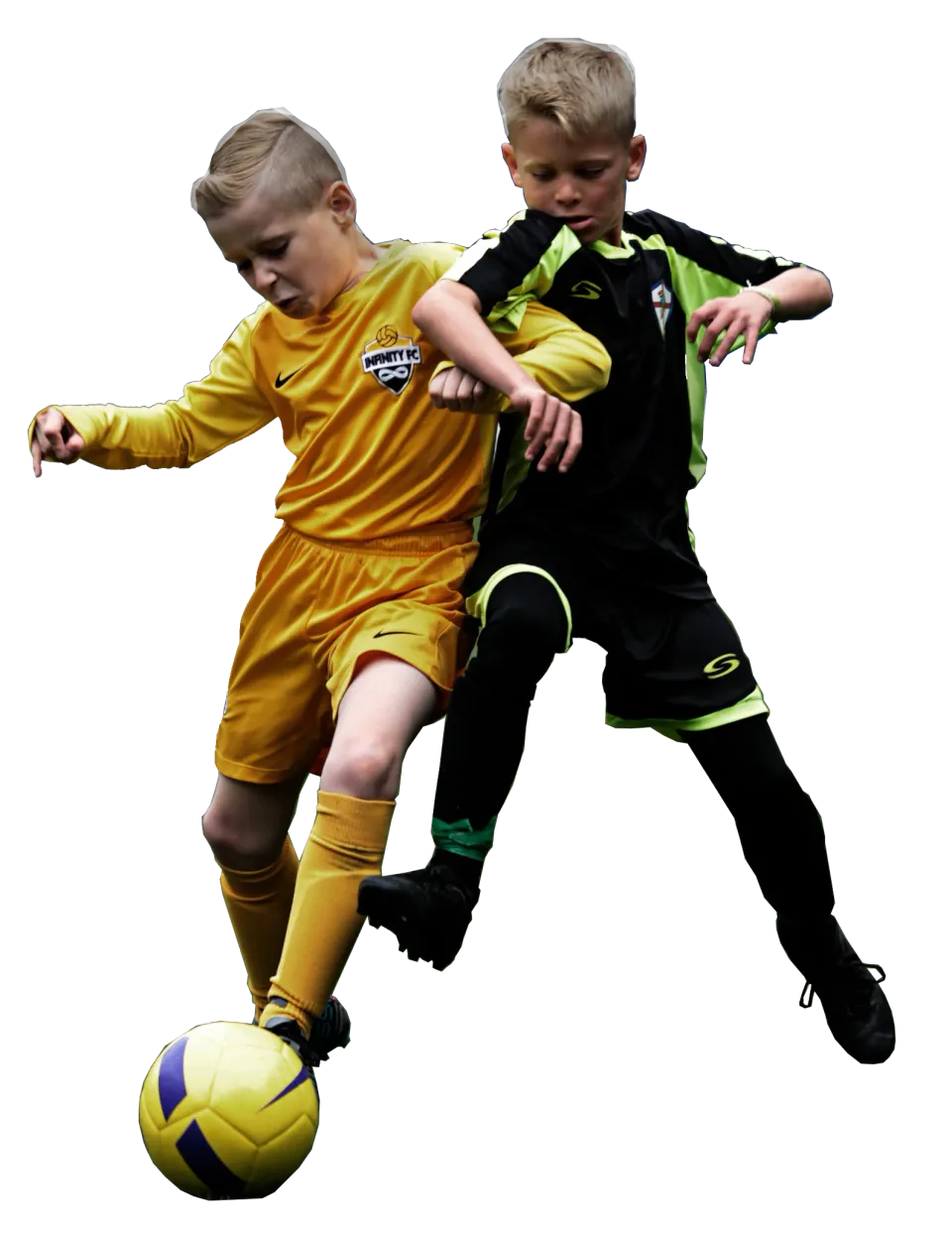 Young footballers in their team kit