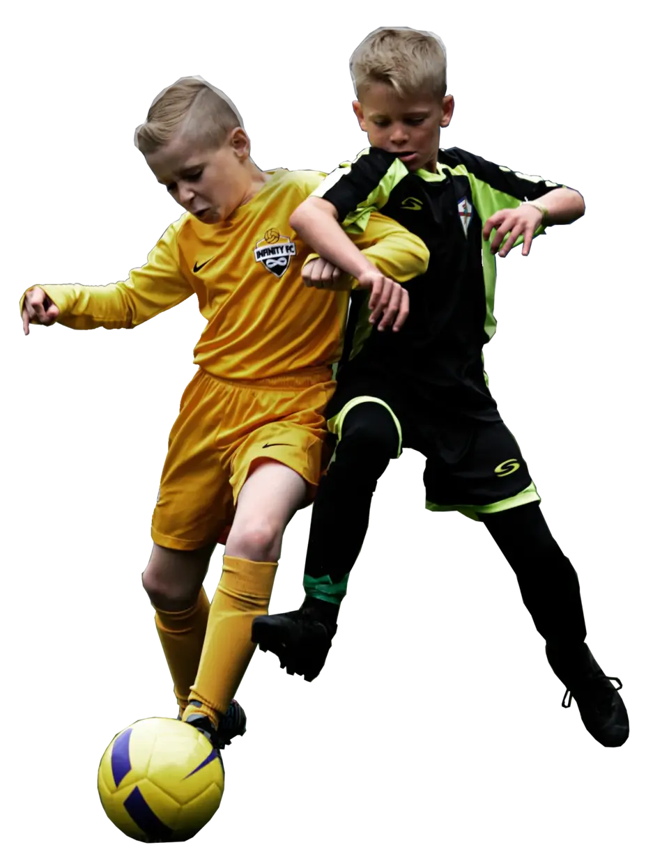 Young footballers in their team kit